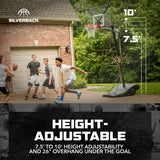 silverback portable height adjustable basketball hoop