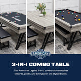 American Legend 3-in-1 Madison Pool + Poker Dining Table_2