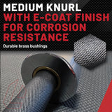 Lifeline Fitness Heat-Treated Steel Olympic Bar, 45lb Barbell With Two Spring Collars