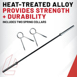 Lifeline Fitness Heat-Treated Steel Olympic Bar, 45lb Barbell With Two Spring Collars