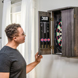Paris Lighted Dartboard Cabinet Set