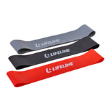 Lifeline Flat Resistance Band Kit for Increased Muscle Strength, Balance and Range of Motion - Levels 1, 2, 3