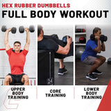 Lifeline Fitness Hex Rubber Dumbbells - Multiple Weight Options