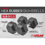 Hex Rubber Dumbbell Fitness Training Weight Sets