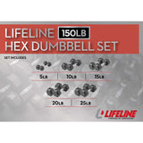 Hex Rubber Dumbbell Fitness Training Weight Sets