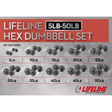 Hex Rubber Dumbbell Fitness Training Weight Sets