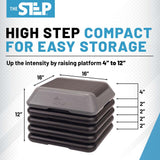 The Step Adjustable High Step Aerobic Platform with 4 Risers - Made in the USA - Gray