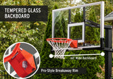 Silverback SB60 In Ground Basketball Hoop - Tempered Glass Backboard - Pro Style Breakaway Rim