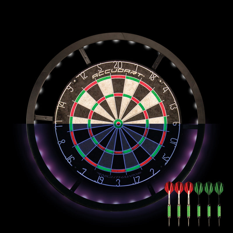 Accudart Nighthawk 2 in 1 LED/Blacklight Bristle Dartboard Surround Set_1