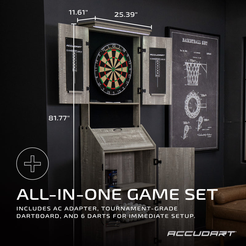 Accudart Standing LED Bristle Cabinet Set