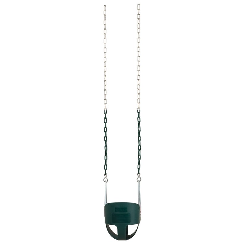 Jack and June Full Bucket Toddler Swing - 50" Chains - Green Toddler Playset Swing