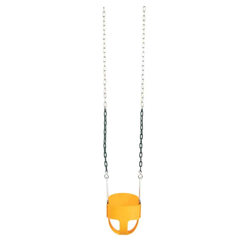 Jack and June Full Bucket Toddler Swing - 50" Chains - Yellow Toddler Playset Swing